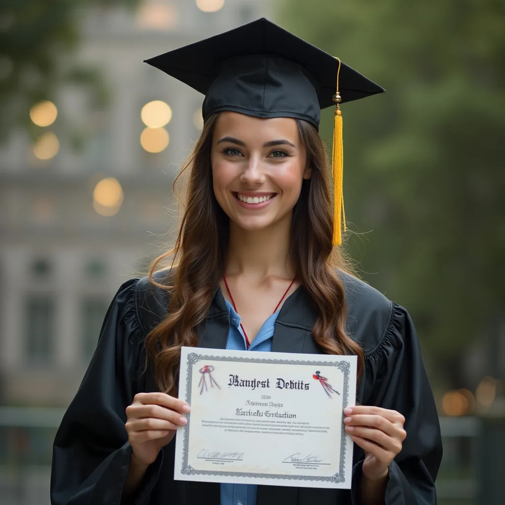Joven recibiendo diploma